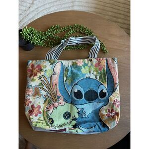 Lilo & Stitch Scrump Woven Tapestry Tote Bag Large 18x14 Y2K Kidcore Canvas Bag